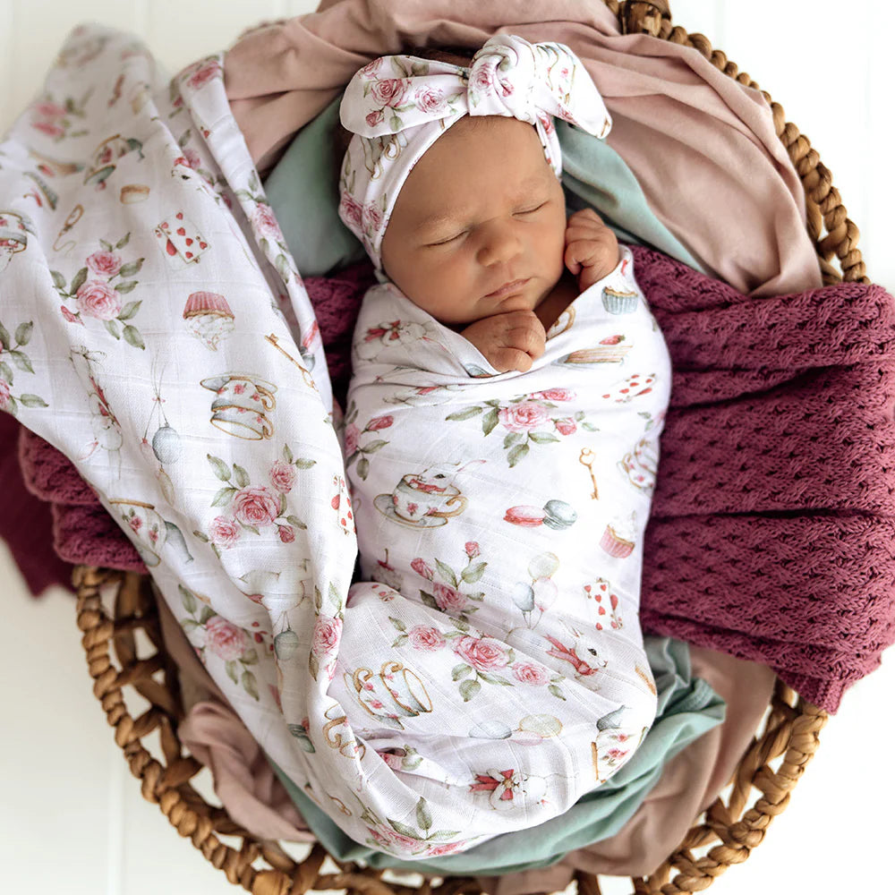 Alice’s Tea Party Organic Muslin Wrap