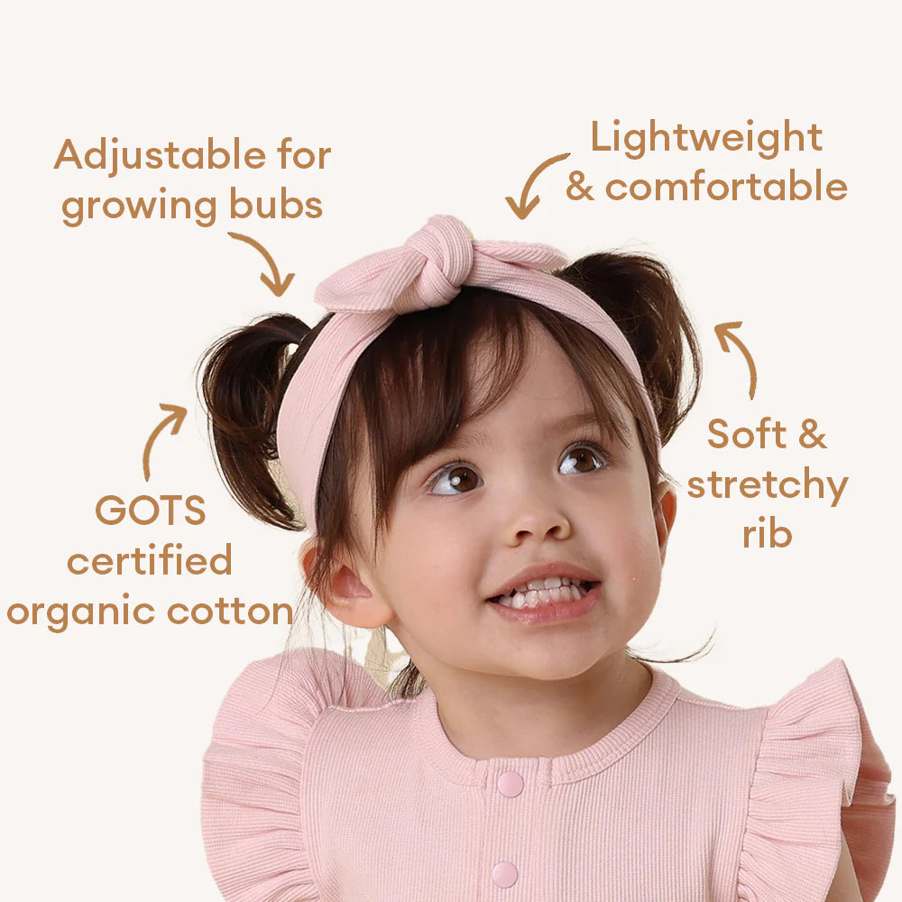 Baby Pink Ribbed Organic Topknot
