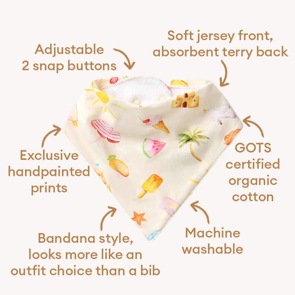 Beach Fun Organic Dribble Bib