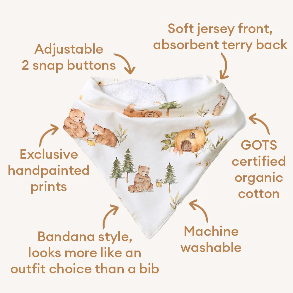 Bears Organic Dribble Bib