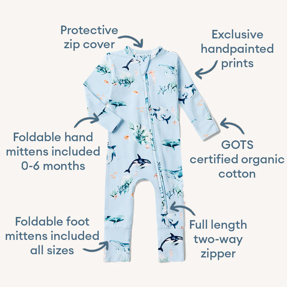 Blue Ocean Organic Snugglesuit Convertible Romper