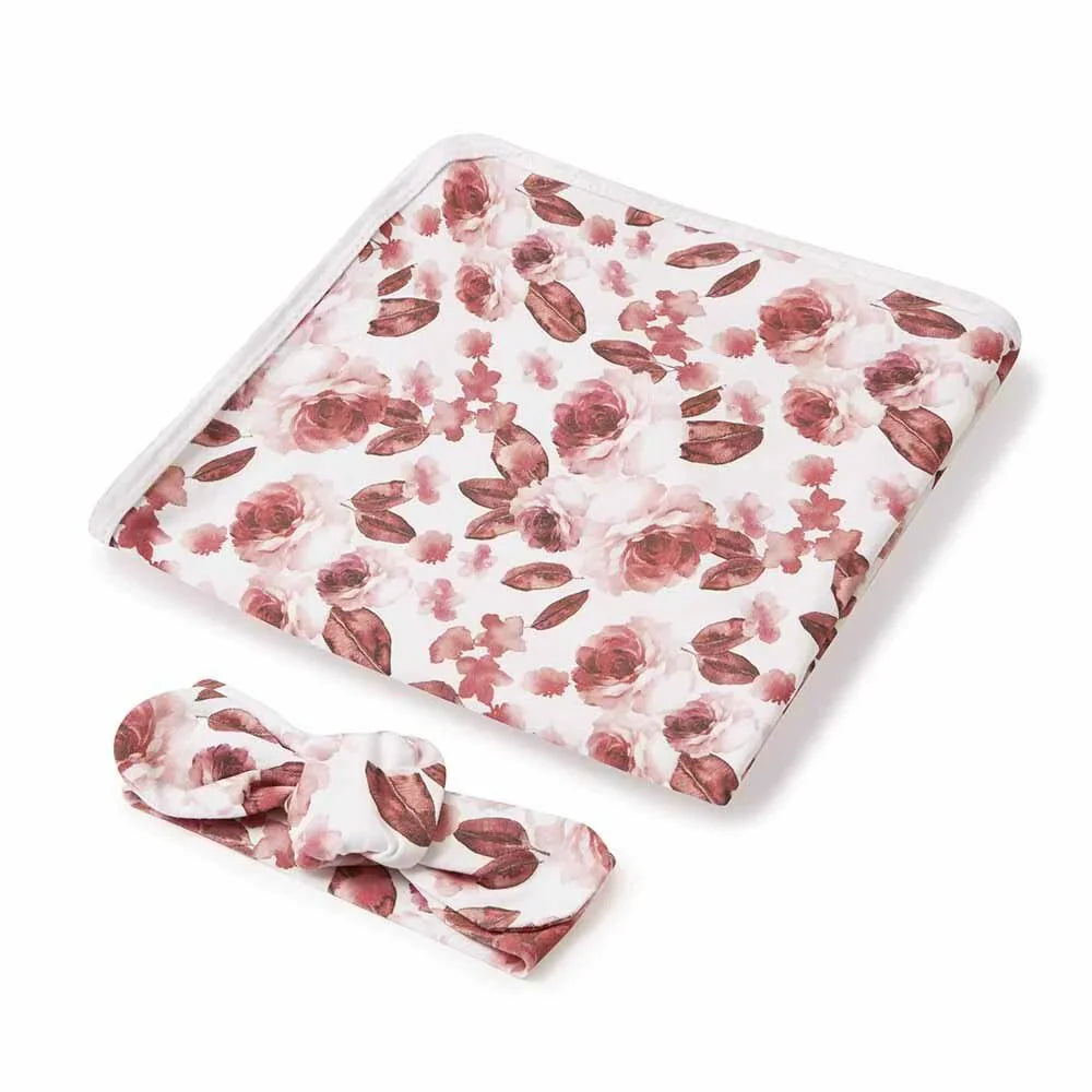 Fleur Baby Jersey Wrap & Topknot Set