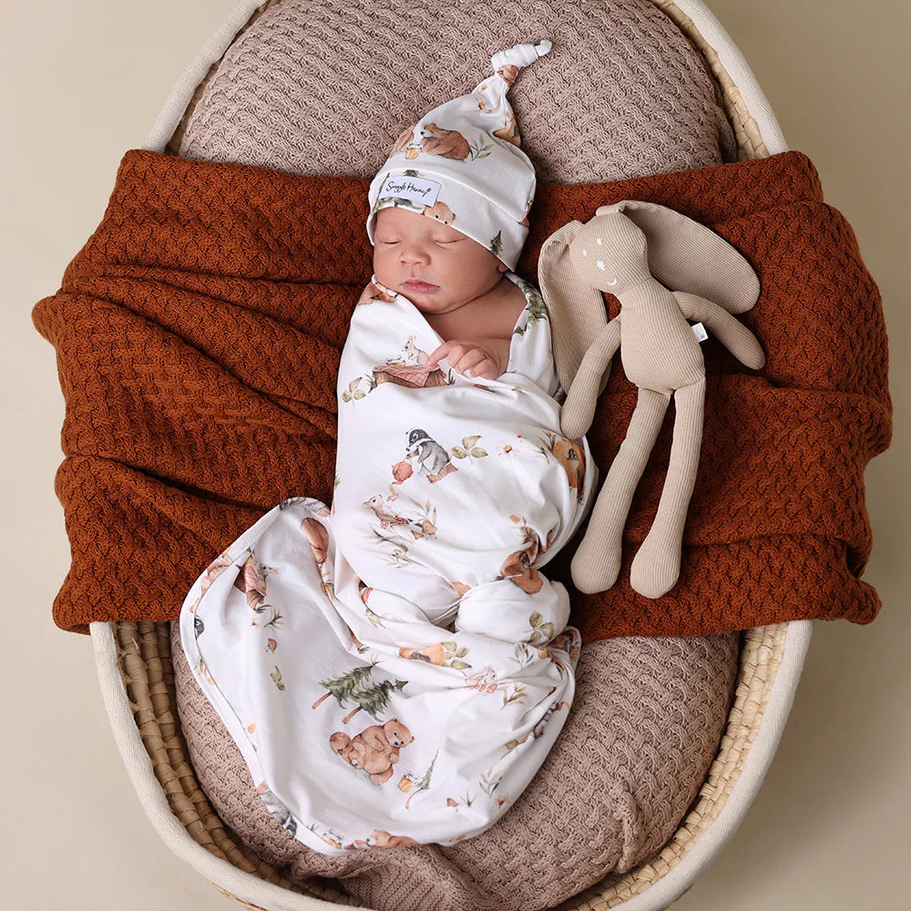 Bears Organic Jersey Wrap & Beanie Set