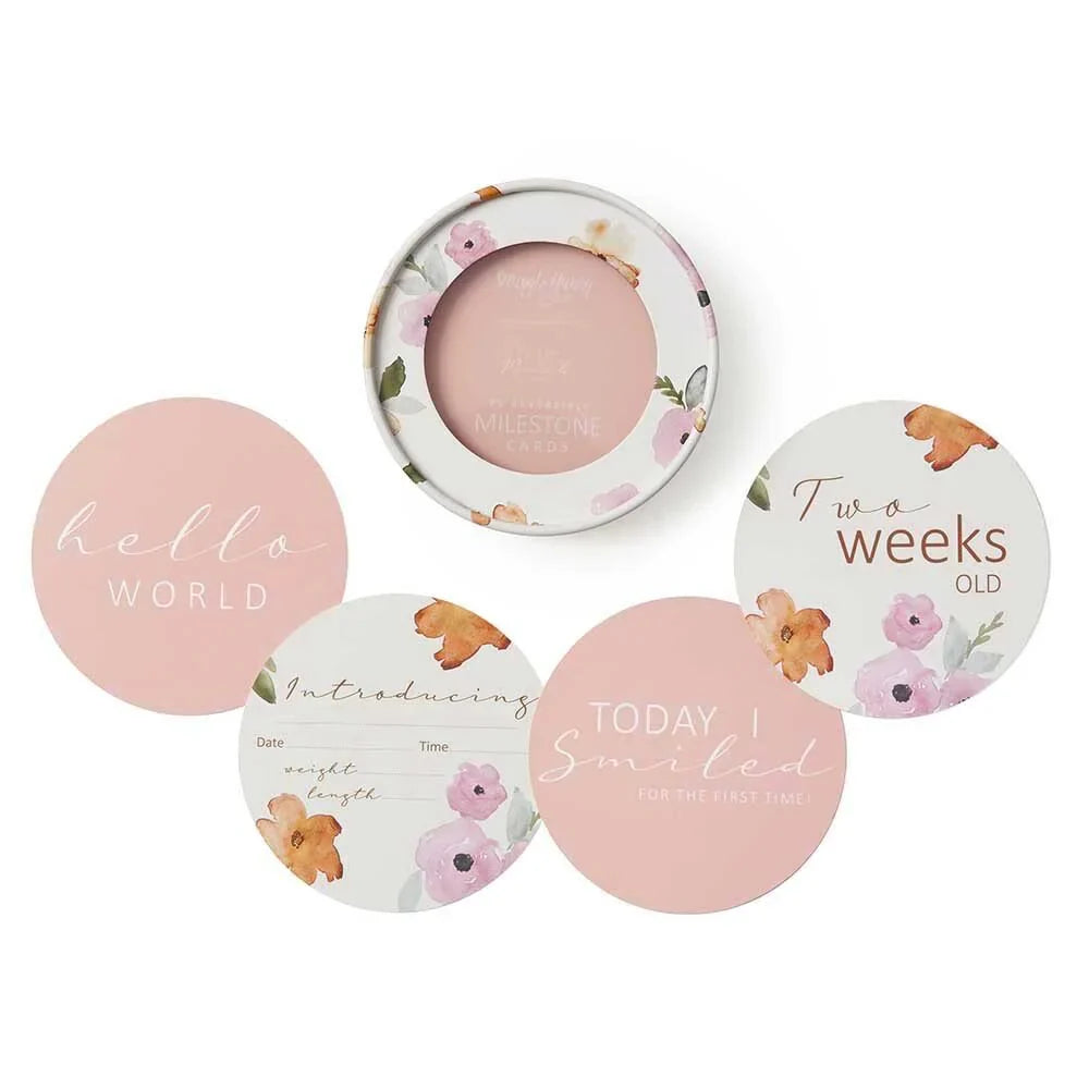Poppy & Blush Pink Reversible Milestone Cards – Bloom Baby Collective