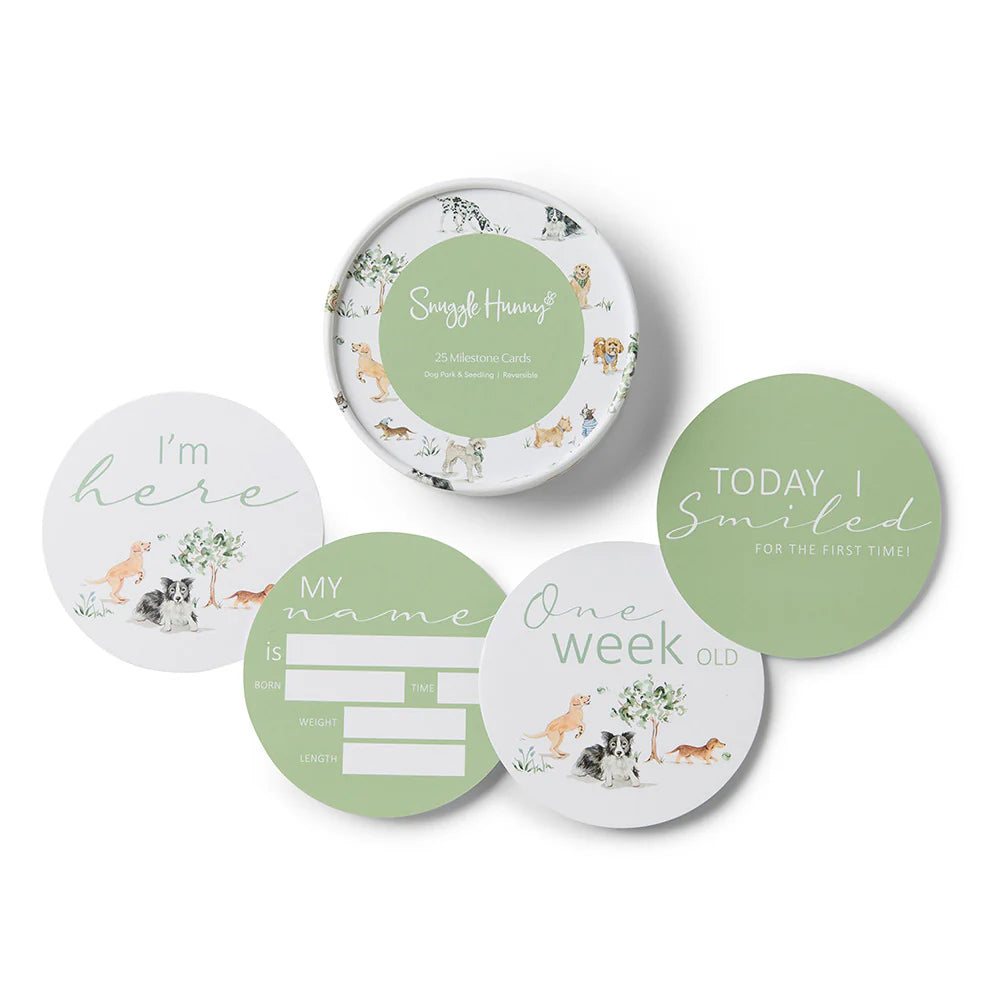 Dog Park & Seedling Reversible Milestone Cards
