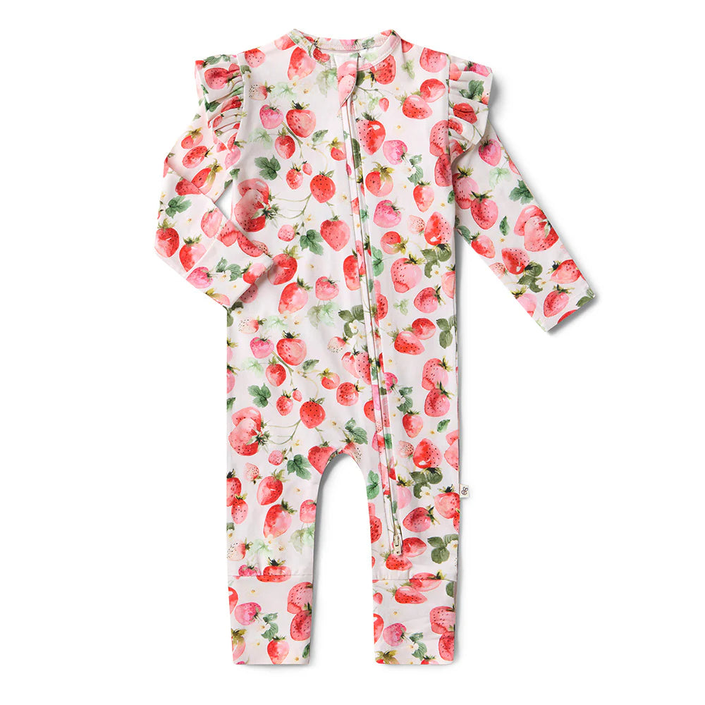 Strawberry Organic Snugglesuit Convertible Romper