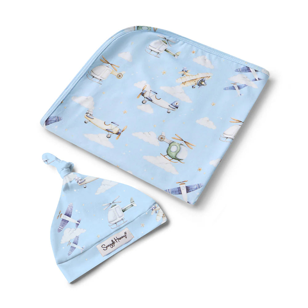 Taking Flight Organic Jersey Wrap & Beanie Set