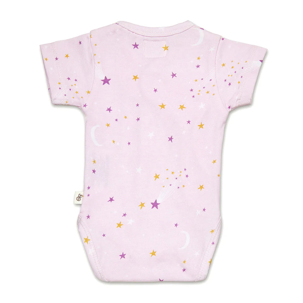 Twinkle Short Sleeve Organic Kimono Bodysuit