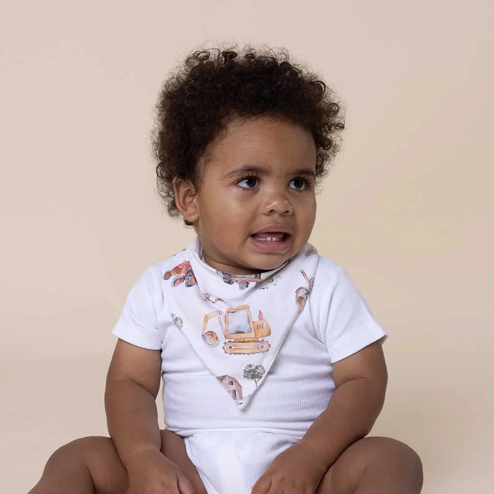 Diggers &amp; Tractors Organic Dribble Bib