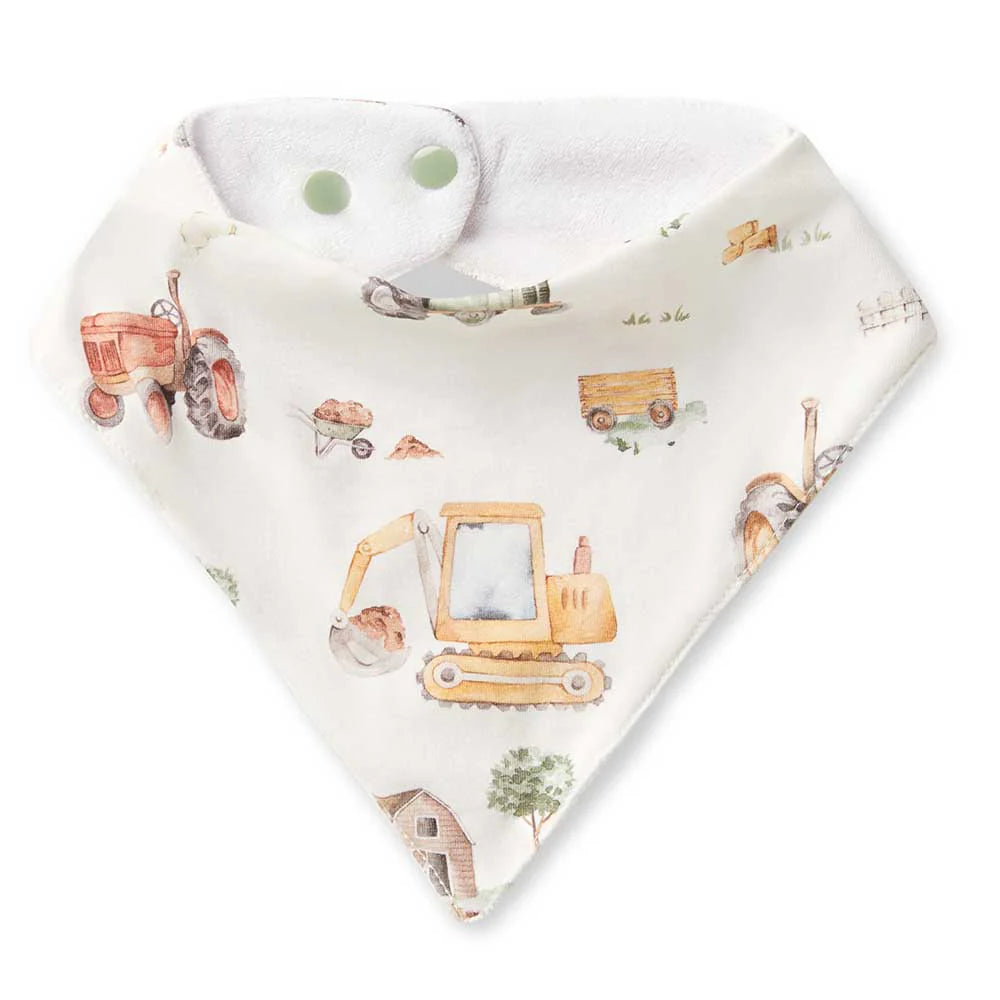 Diggers &amp; Tractors Organic Dribble Bib