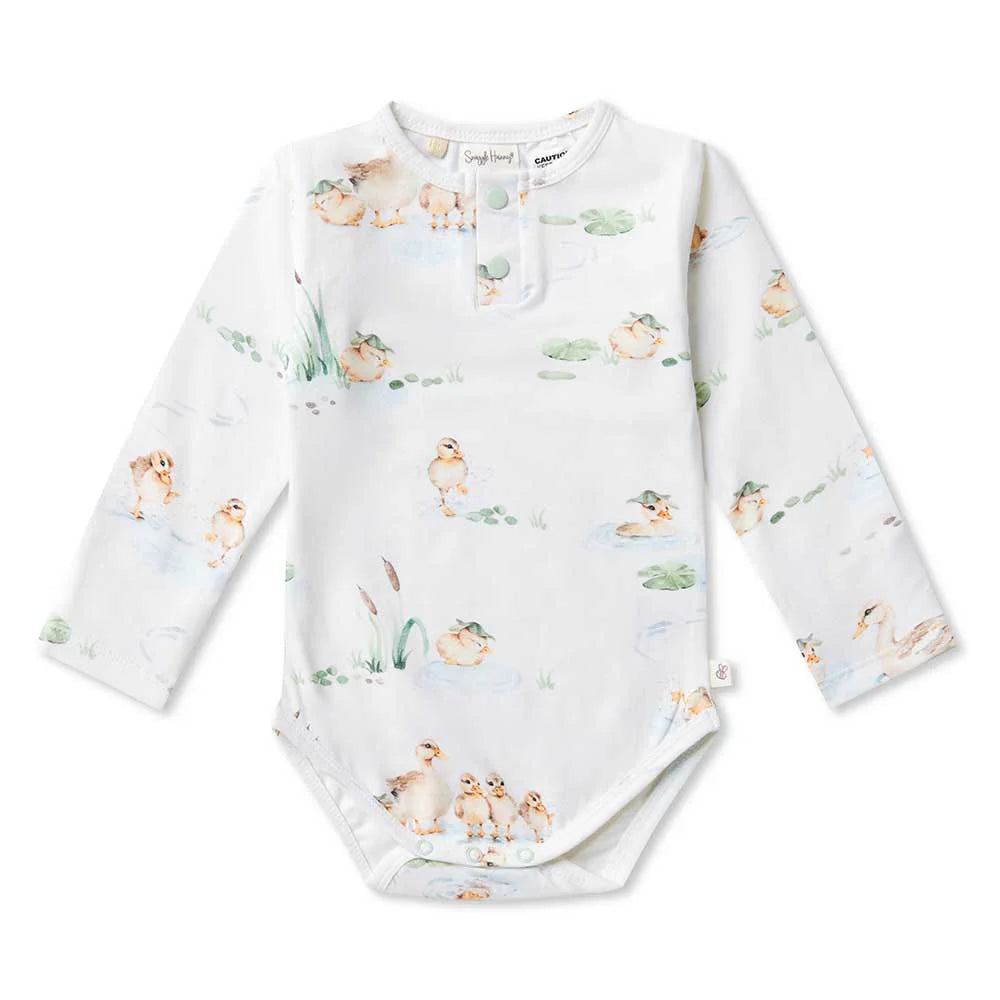 Duck Pond Long Sleeve Organic Bodysuit