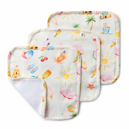 Beach Fun Organic Wash Cloths - 3 Pack