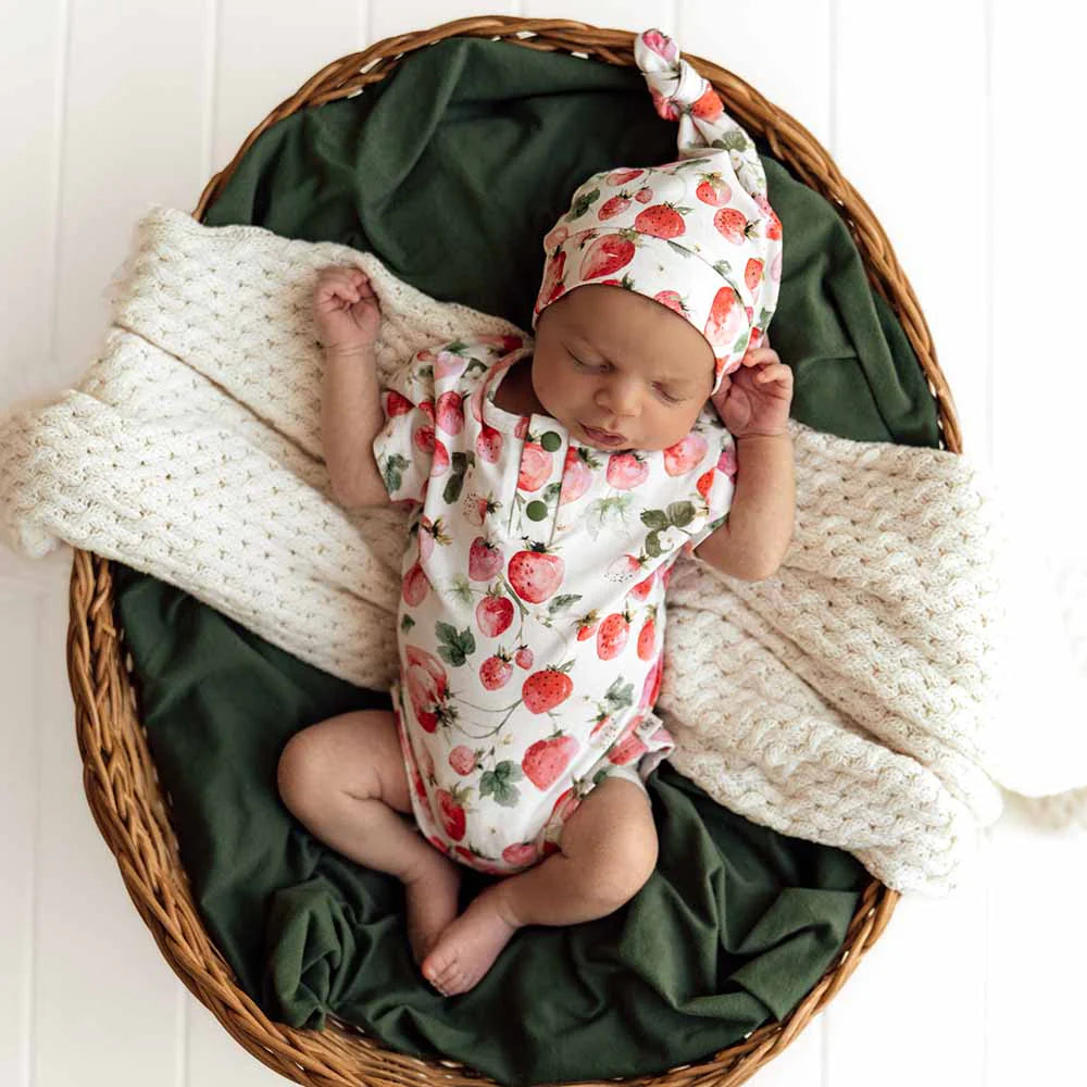 Strawberry Short Sleeve Organic Bodysuit