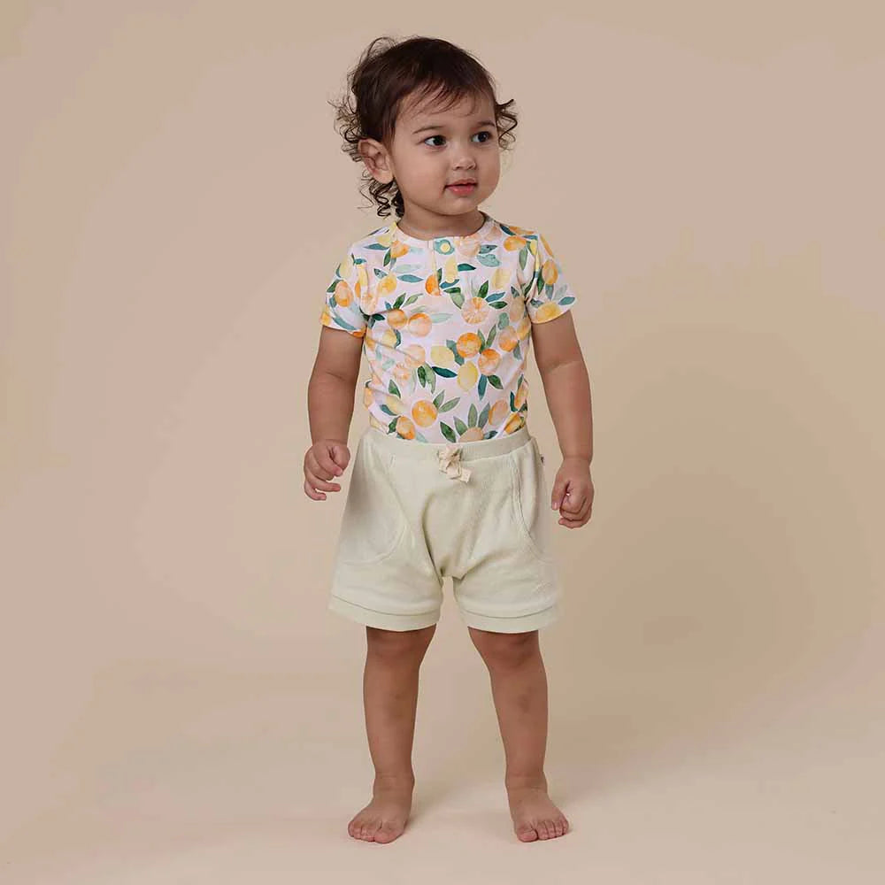 Sunny Citrus Short Sleeve Organic Bodysuit