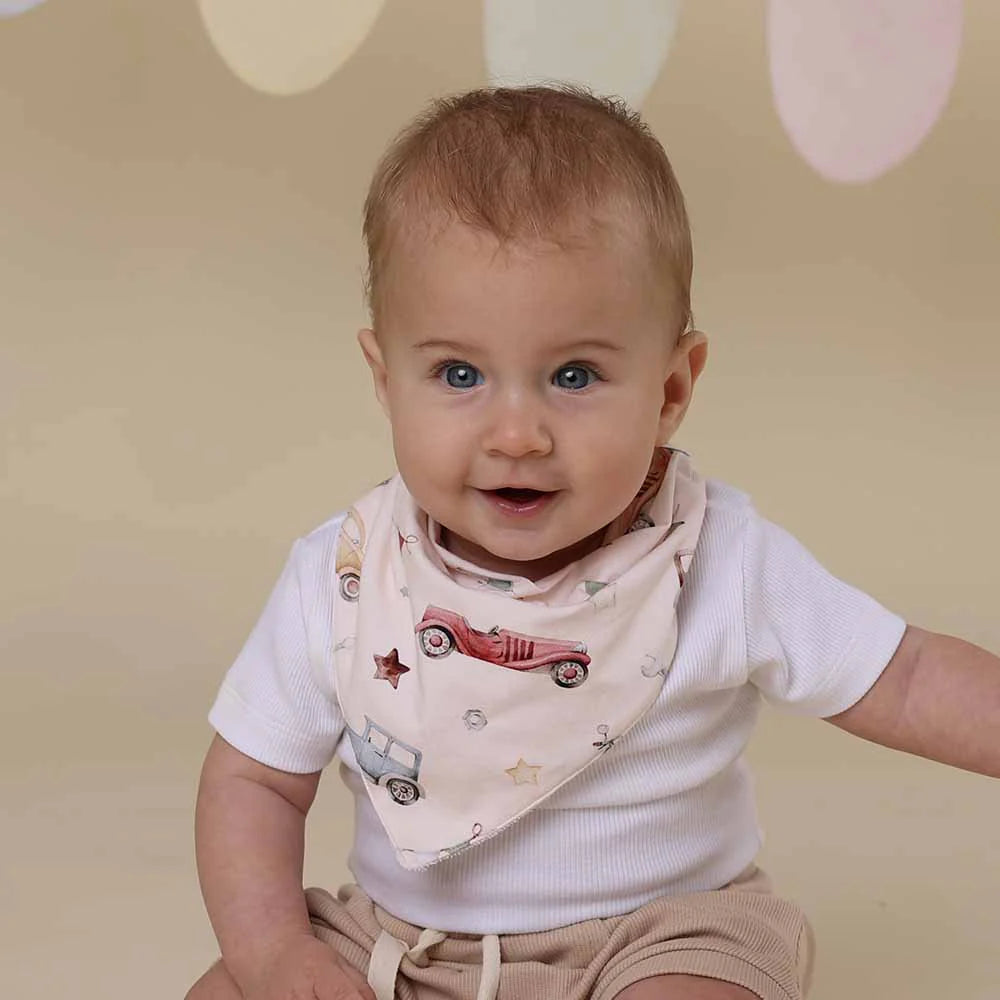 Vintage Cars Organic Dribble Bib