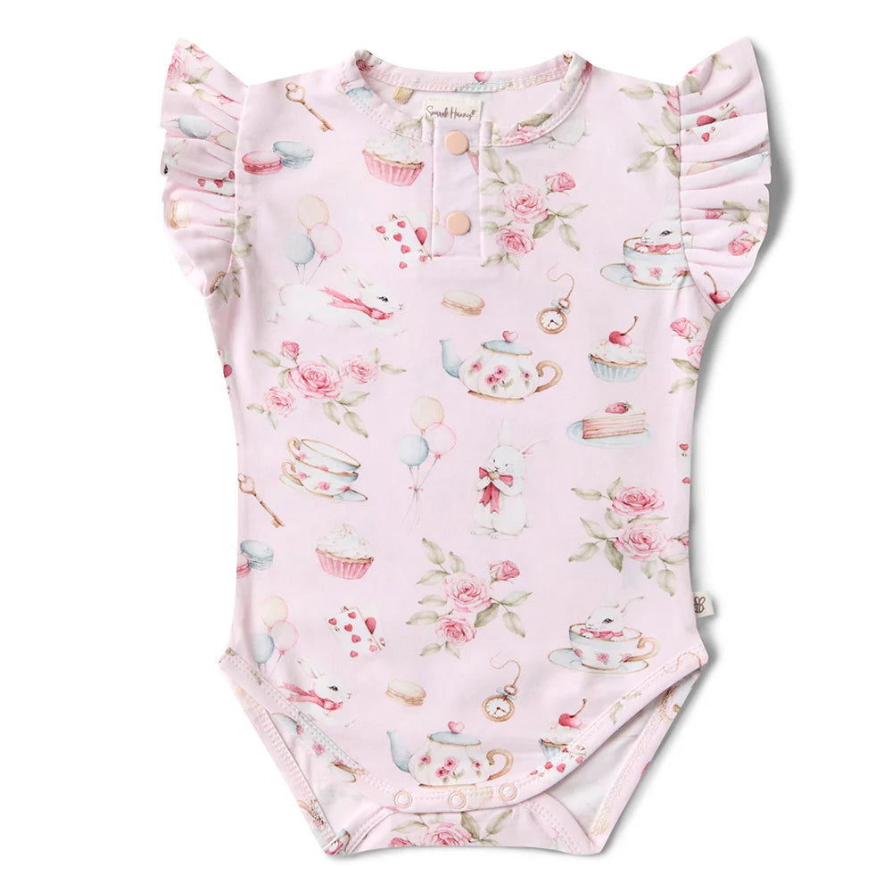 Alice’s Tea Party Short Sleeve Organic Bodysuit