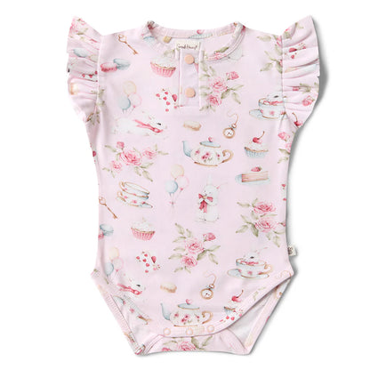 Alice’s Tea Party Short Sleeve Organic Bodysuit