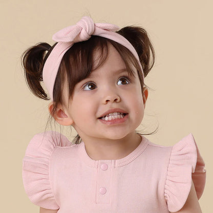 Baby Pink Ribbed Organic Topknot