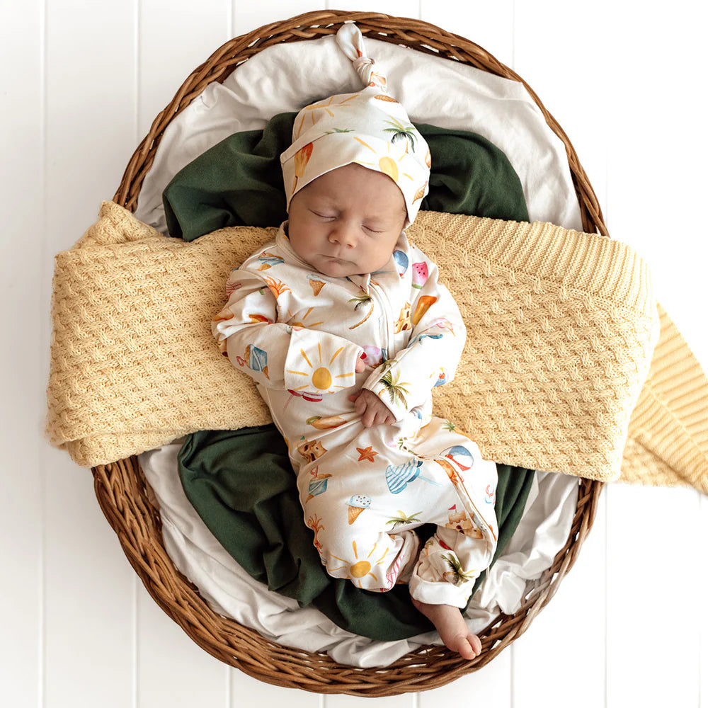 Beach Fun Organic Snugglesuit Convertible Romper