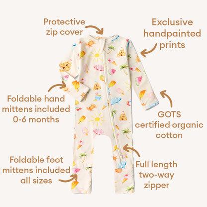 Beach Fun Organic Snugglesuit Convertible Romper