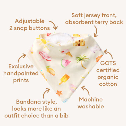 Beach Fun Organic Dribble Bib