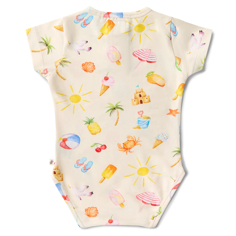 Beach Fun Short Sleeve Organic Bodysuit