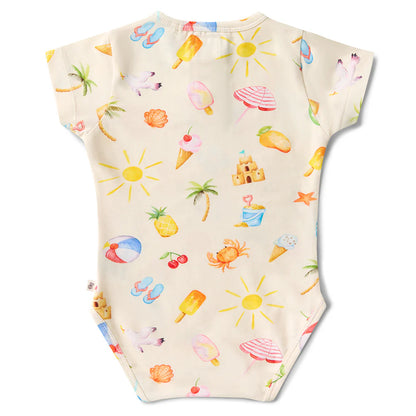 Beach Fun Short Sleeve Organic Bodysuit