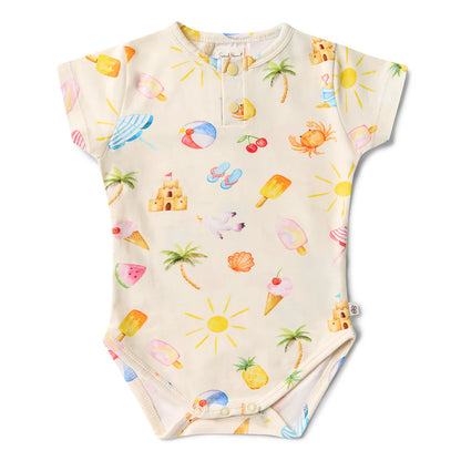 Beach Fun Short Sleeve Organic Bodysuit