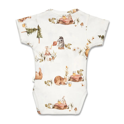 Bears Short Sleeve Organic Kimono Bodysuit