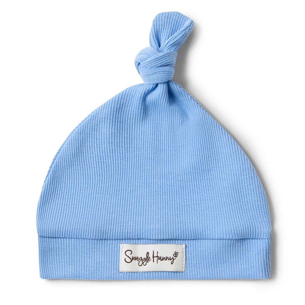 Bluebell Ribbed Organic Knotted Beanie
