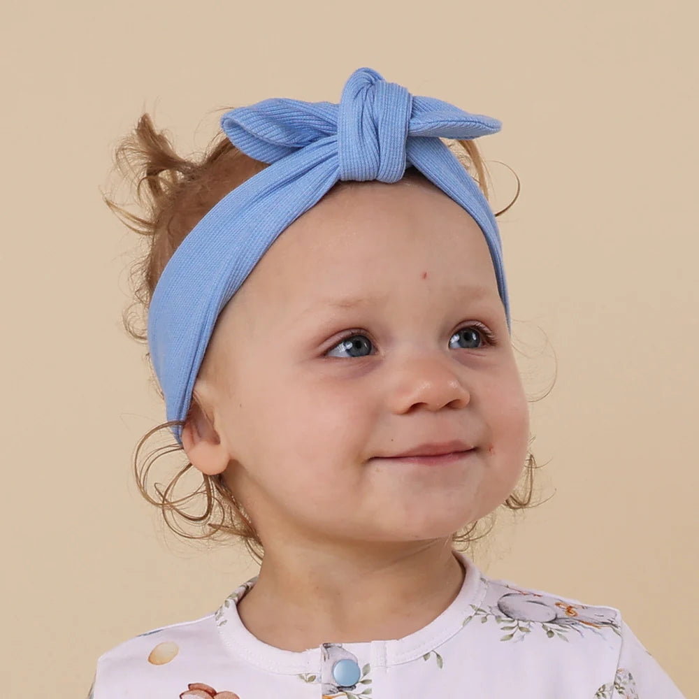 Bluebell Ribbed Organic Topknot