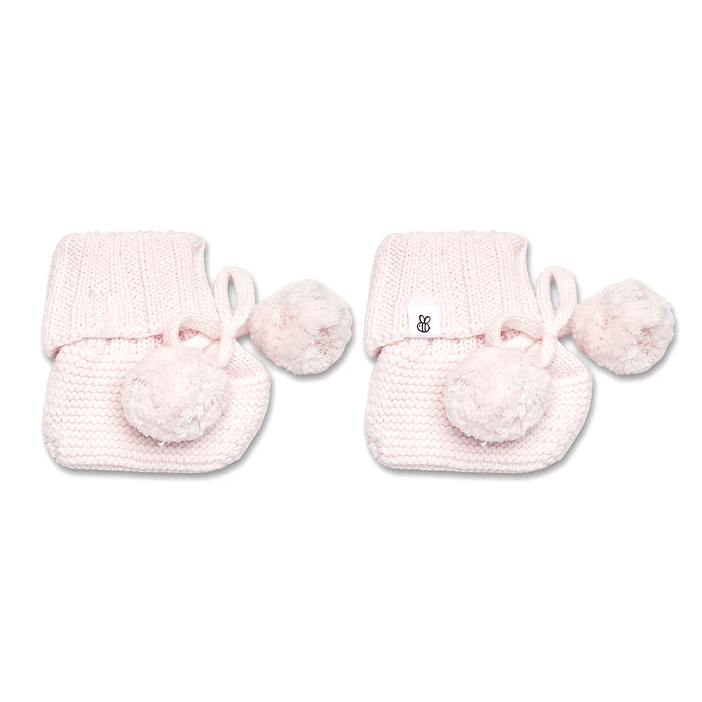 Blush Pink Organic Cotton Knit Booties