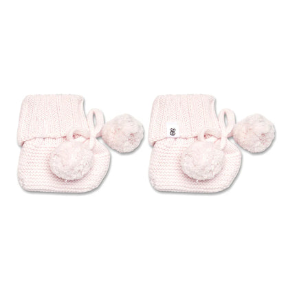 Blush Pink Organic Cotton Knit Booties