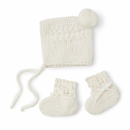 Ivory Merino Wool Bonnet &amp; Booties