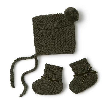 Olive Merino Wool Bonnet &amp; Booties