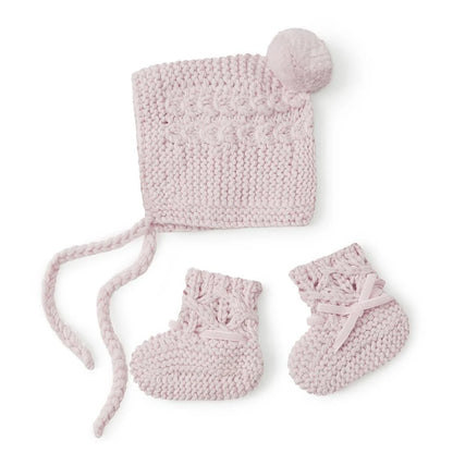 Pink Merino Wool Bonnet &amp; Booties