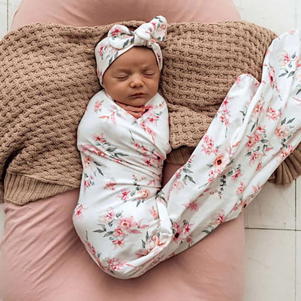 Camille Organic Jersey Wrap &amp; Topknot Set