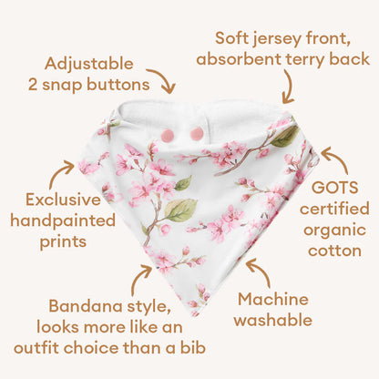 Cherry Blossom Organic Dribble Bib