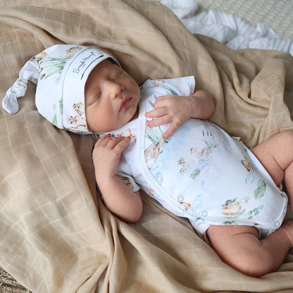 Duck Pond Short Sleeve Organic Kimono Bodysuit
