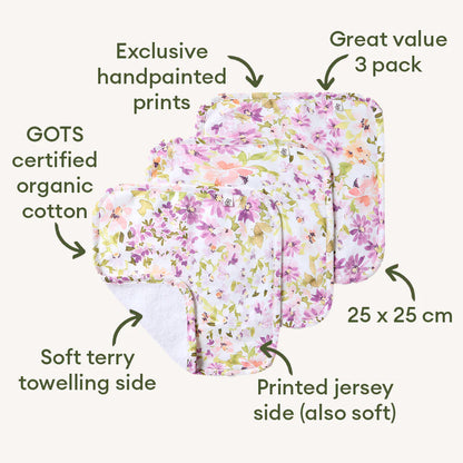 Isla Organic Wash Cloths - 3 Pack