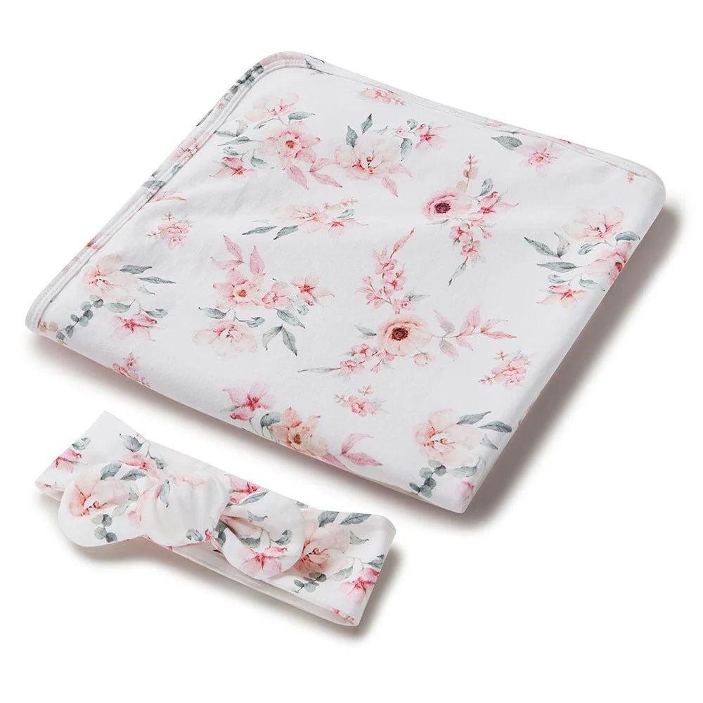 Camille Organic Jersey Wrap &amp; Topknot Set