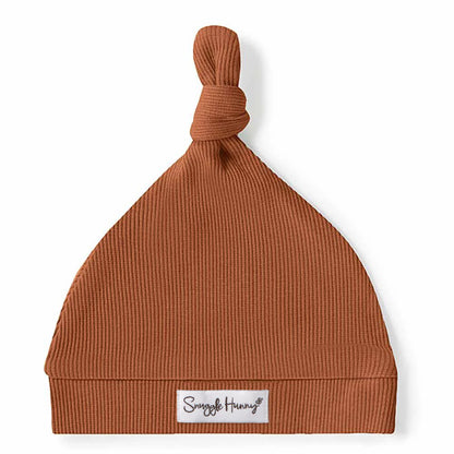 Biscuit Ribbed Organic Knotted Beanie