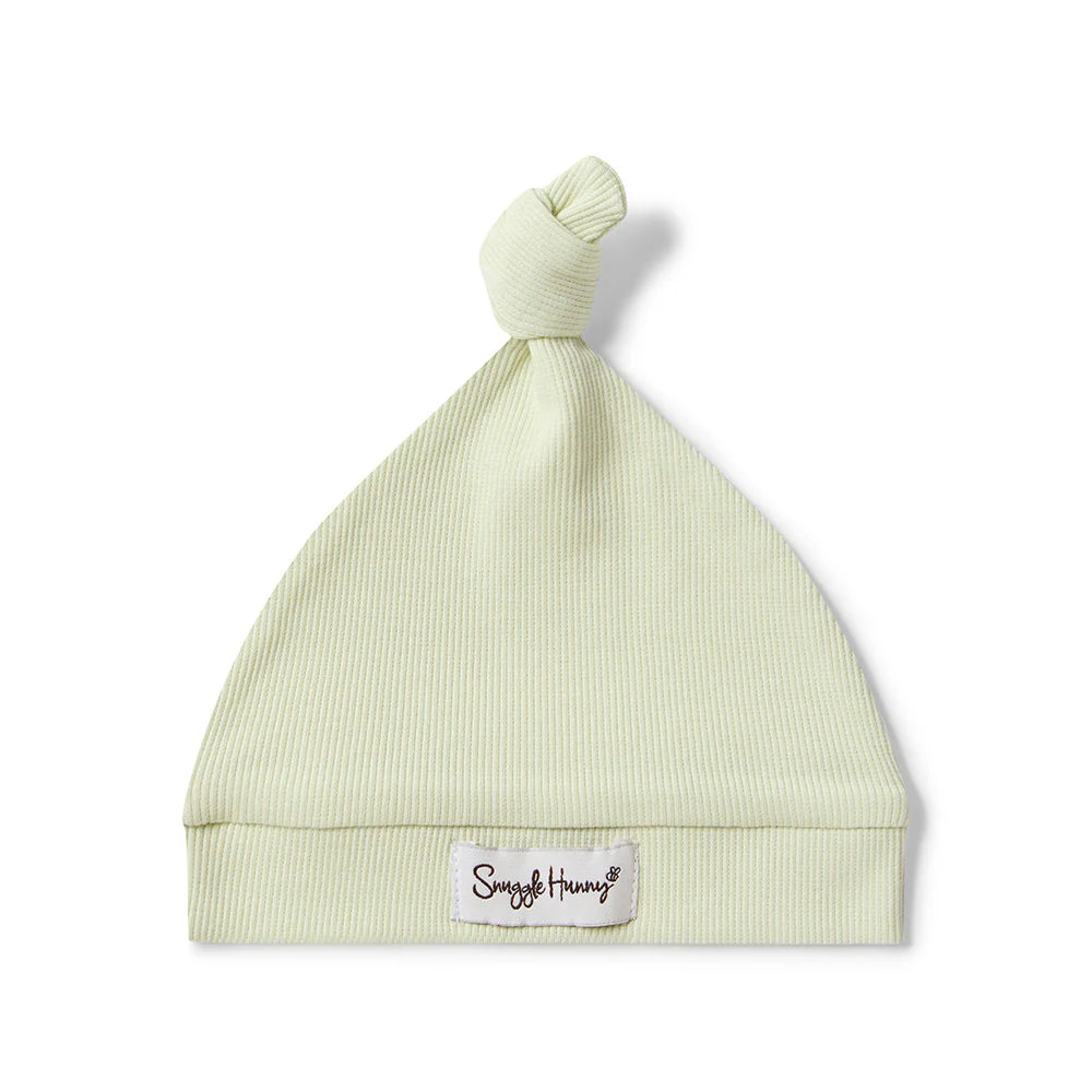 Honeydew Ribbed Organic Knotted Beanie
