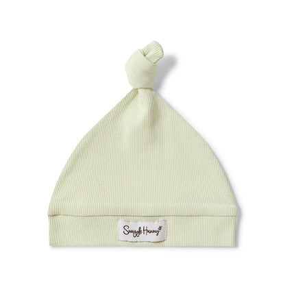 Honeydew Ribbed Organic Knotted Beanie