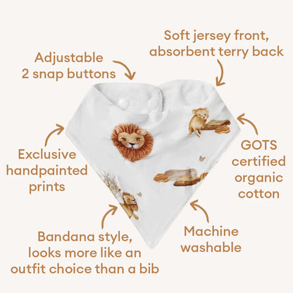 Lion Organic Dribble Bib