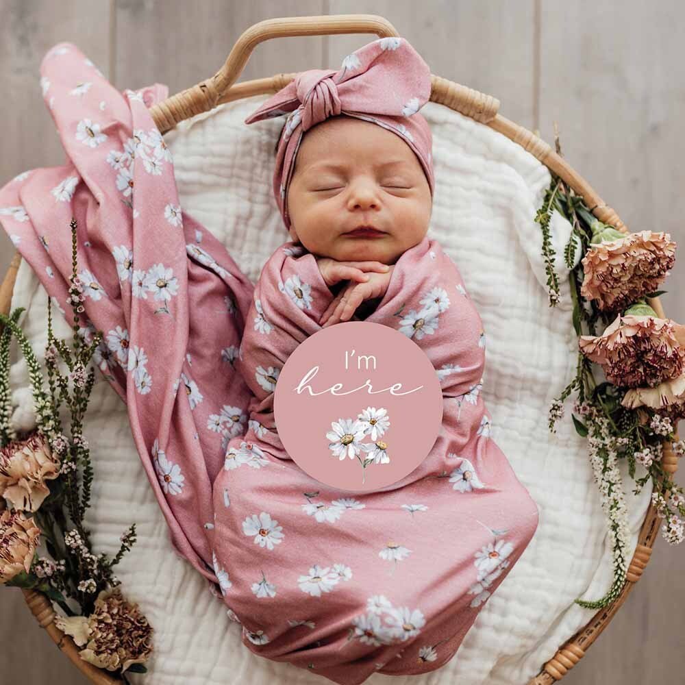 Daisy & Musk Pink  Reversible Milestone Cards