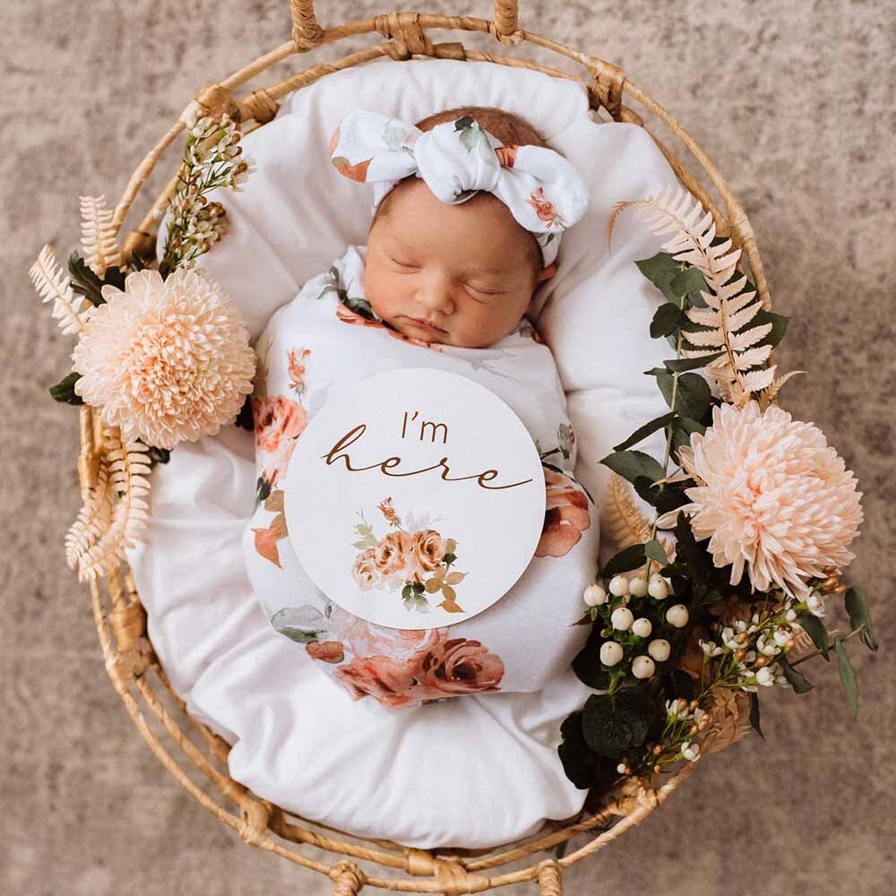 Rosebud &amp; Pink Sand  Reversible Milestone Cards