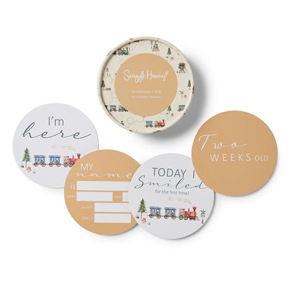 Trains &amp; Pebble Reversible Milestone Cards
