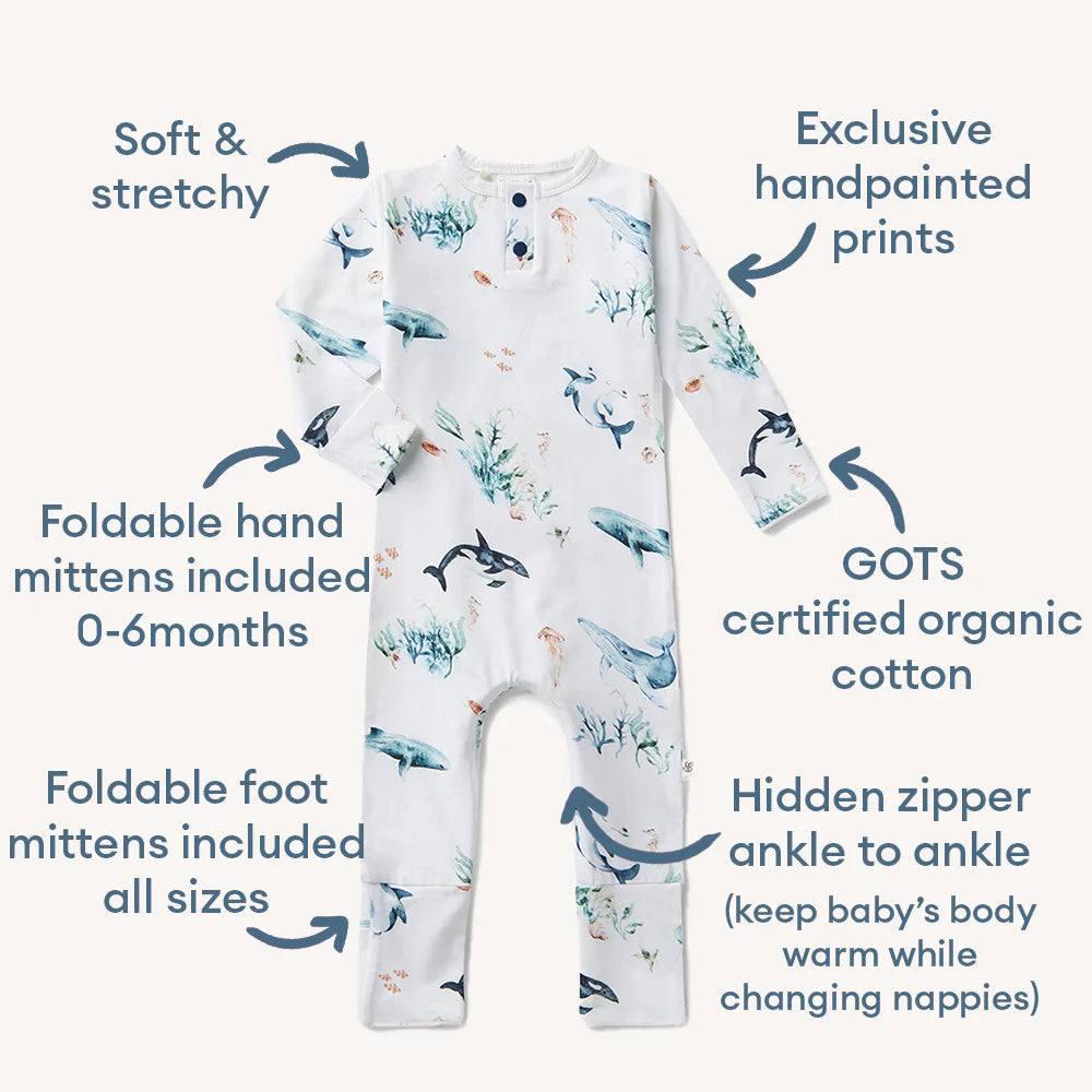 Ocean White Organic Growsuit