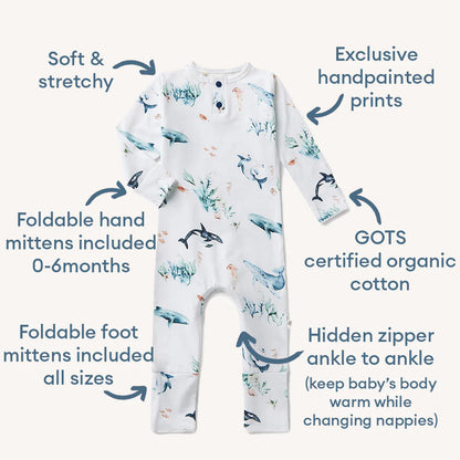 Ocean White Organic Growsuit